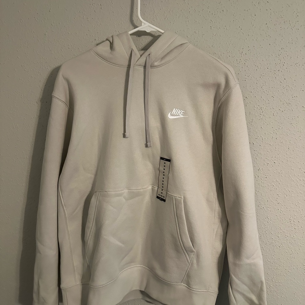 Nike Club Fleece Pullover Hoodie Tan Men Medium